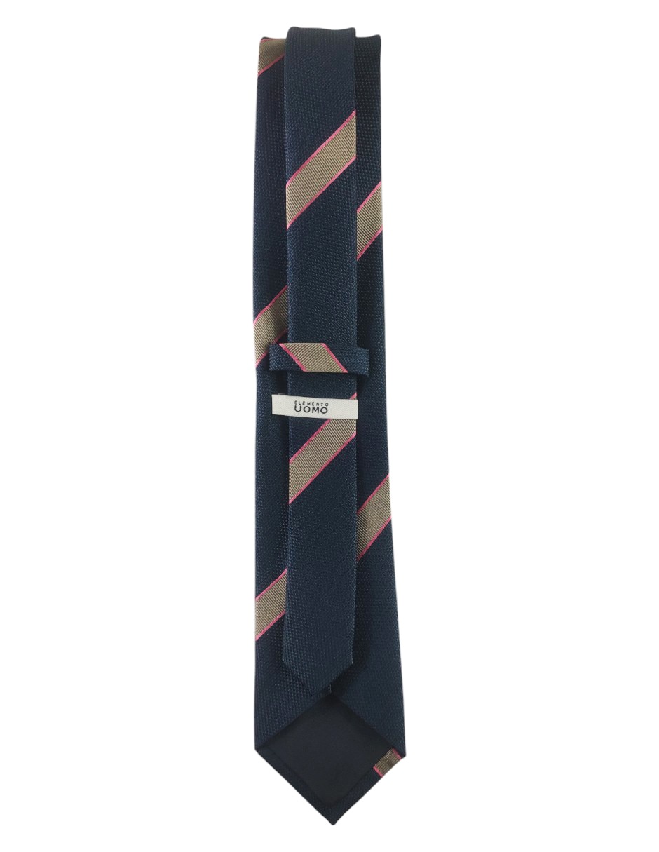 Corbata regular de seda estampado a rayas para hombre