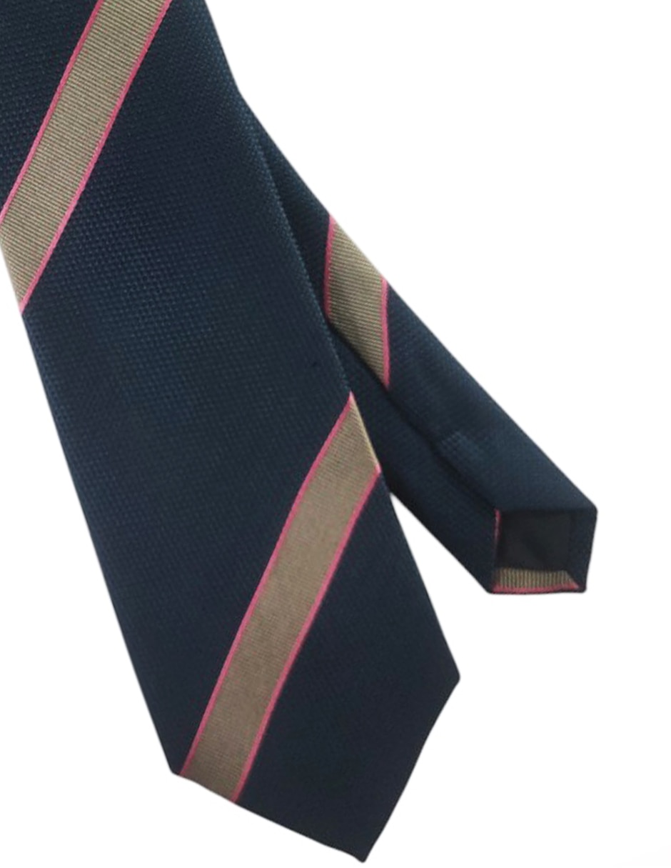 Corbata regular de seda estampado a rayas para hombre