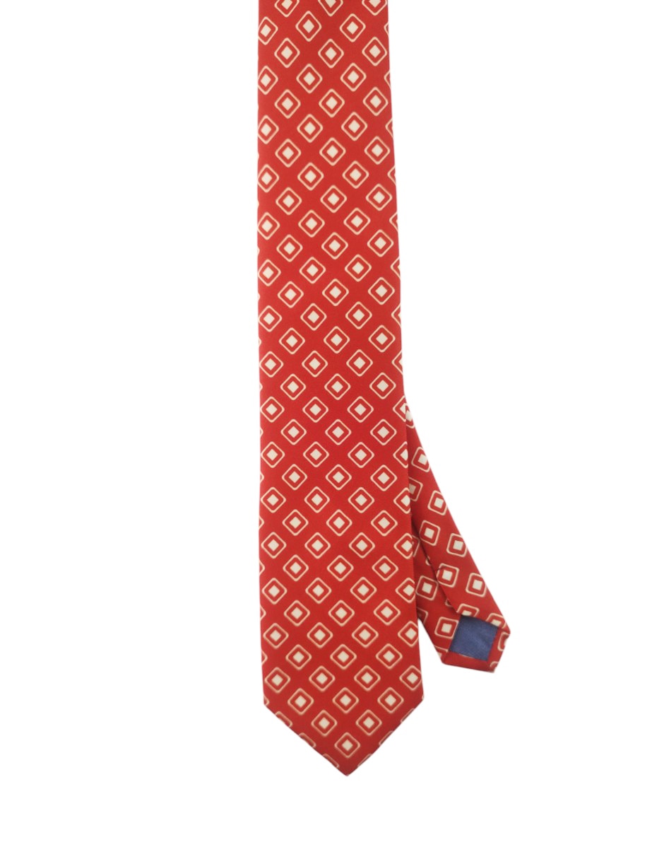 Corbata regular de seda estampada para hombre