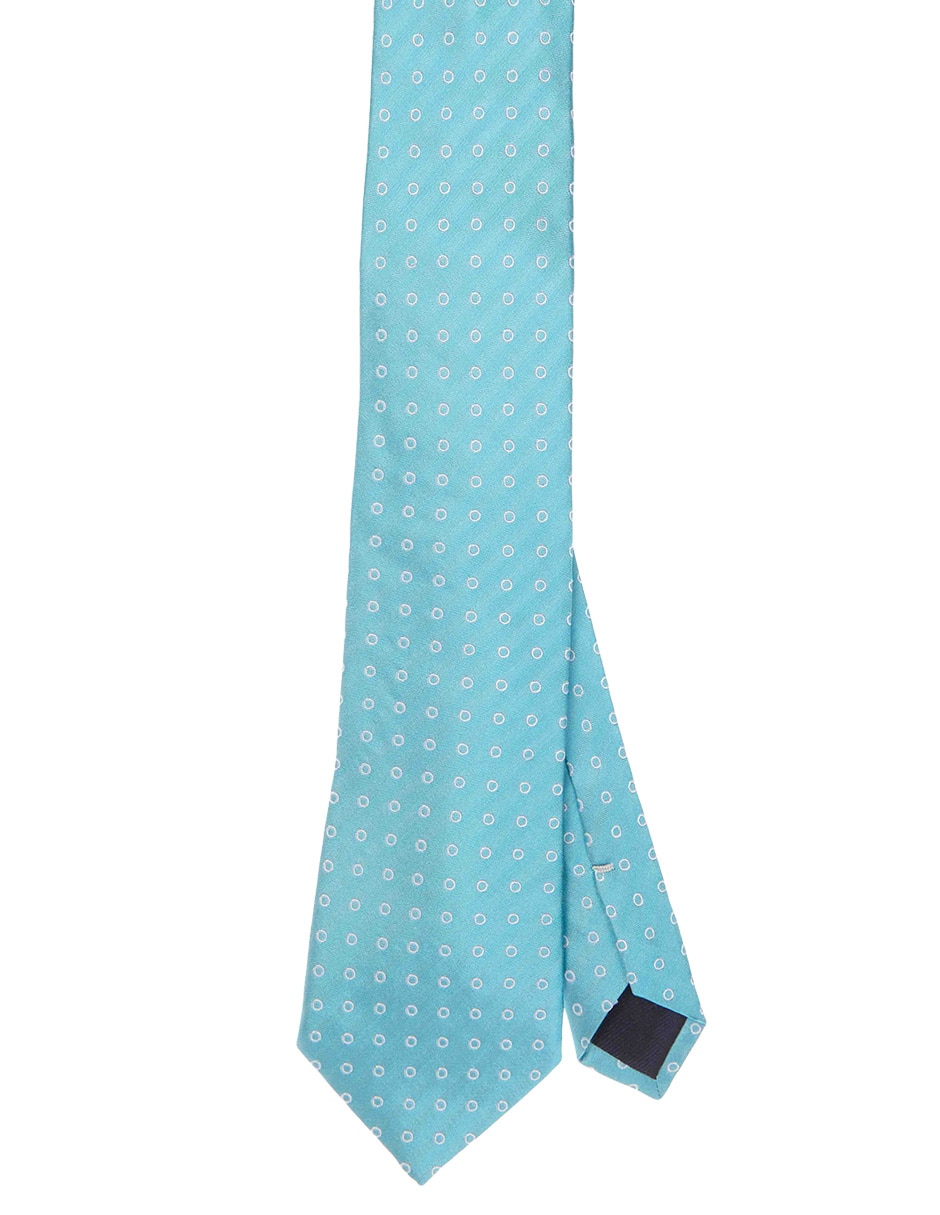 Corbata regular de seda estampado geométrico para hombre