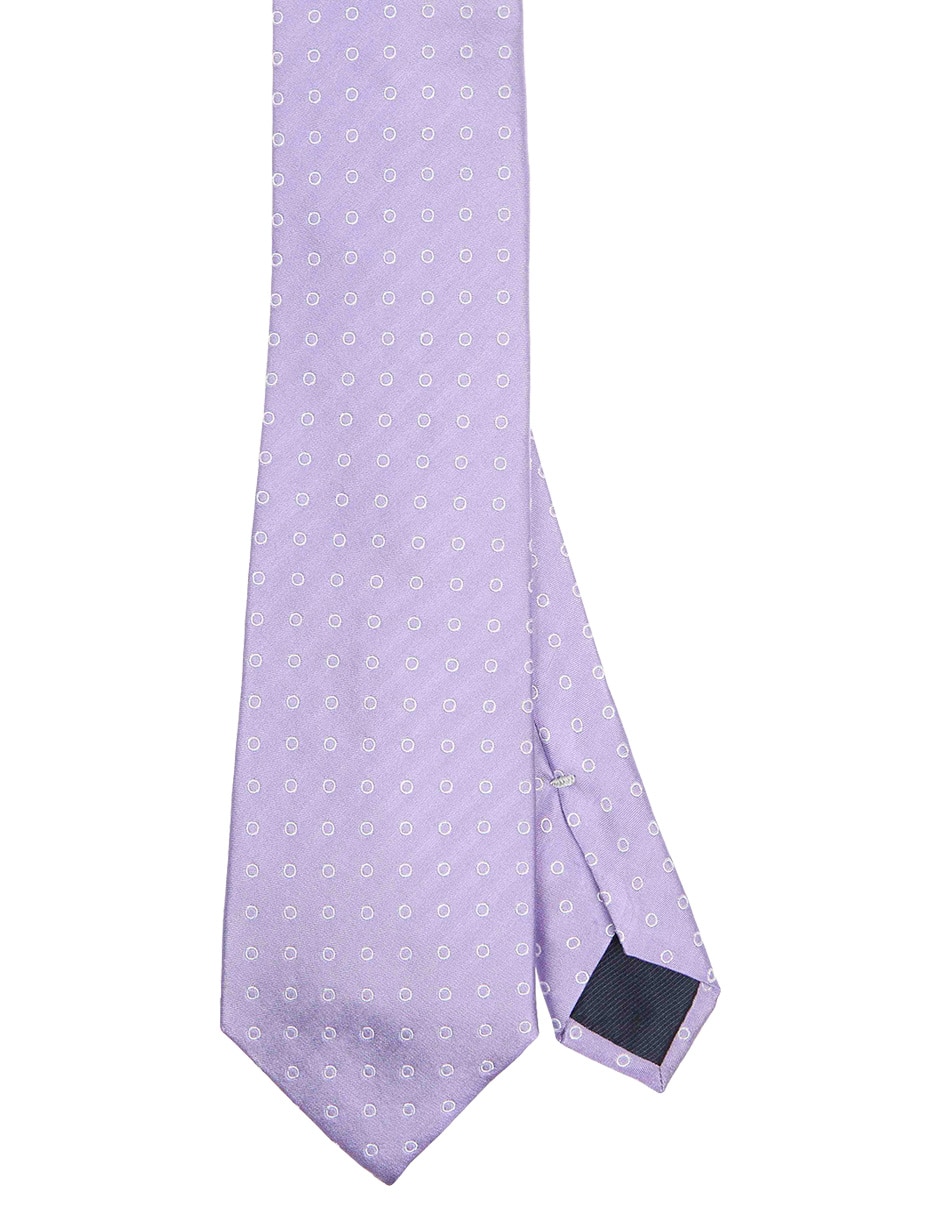 Corbata regular de seda estampado geométrico para hombre
