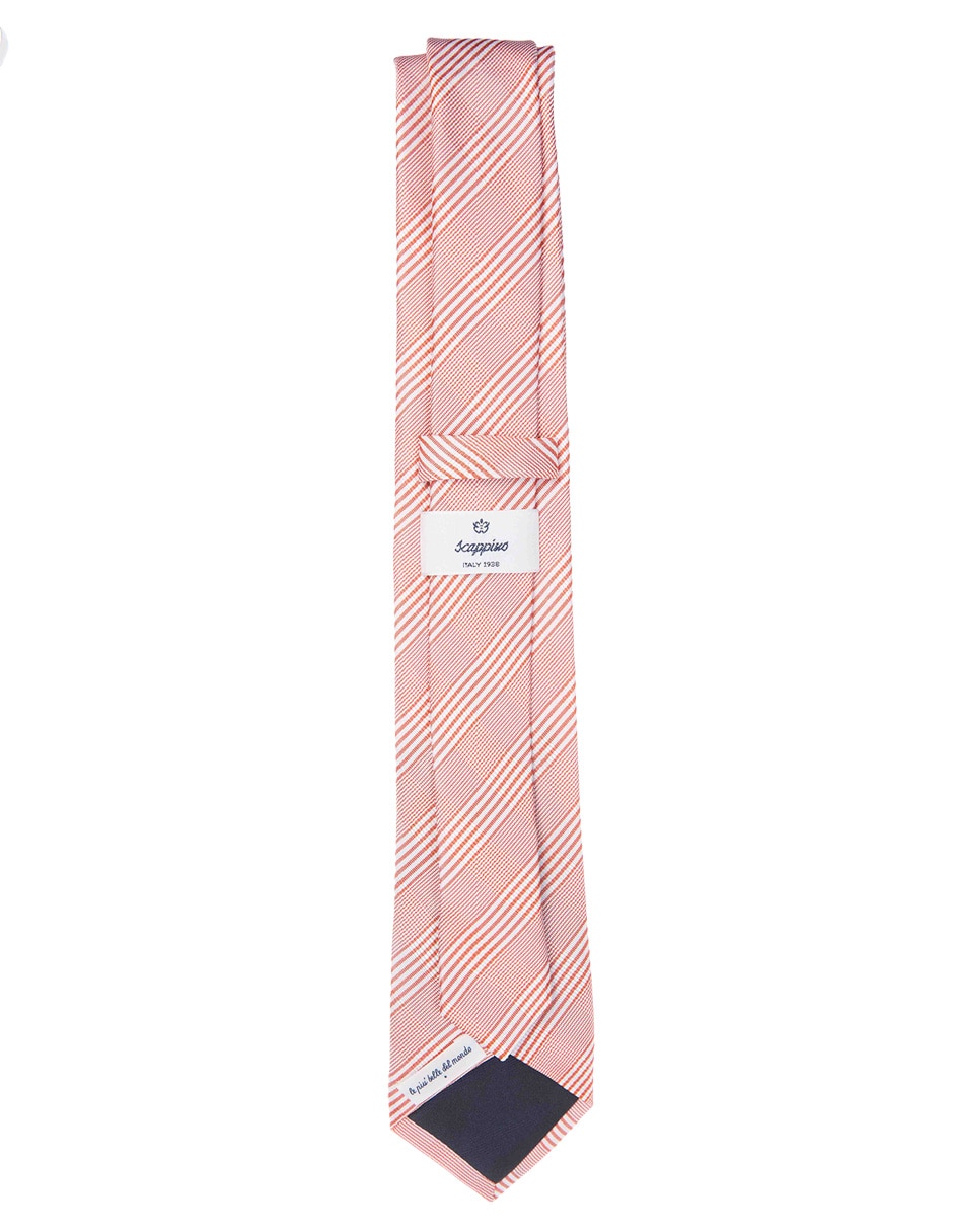 CORBATA SCAPPINO A RAYAS SEDA, NARANJA