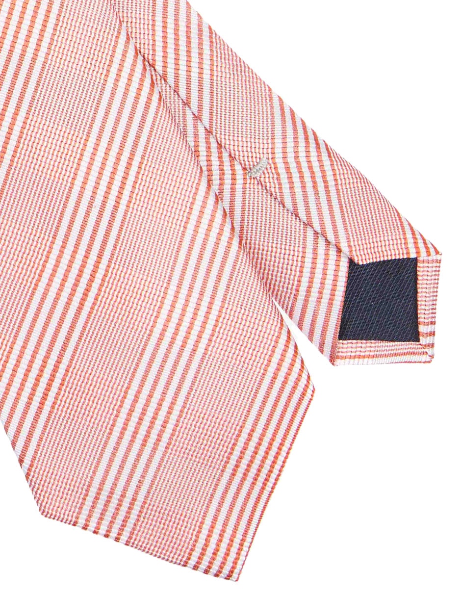 CORBATA SCAPPINO A RAYAS SEDA, NARANJA