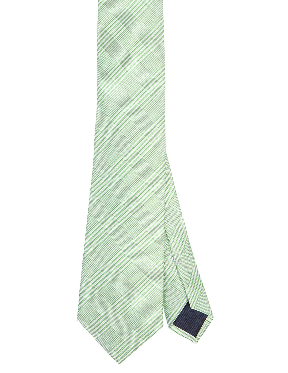 Corbata regular de seda estampado a rayas para hombre
