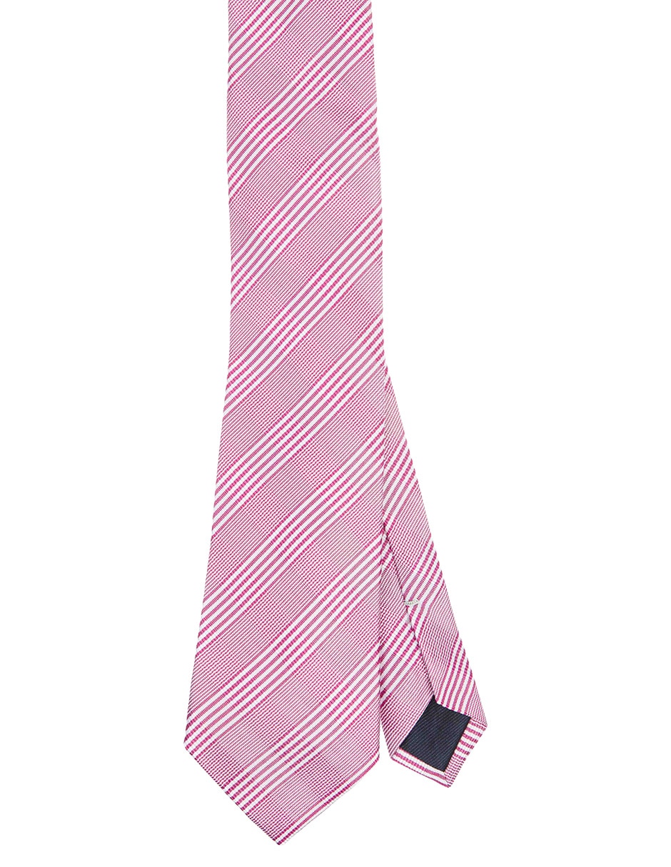 Corbata regular de seda estampado a rayas para hombre