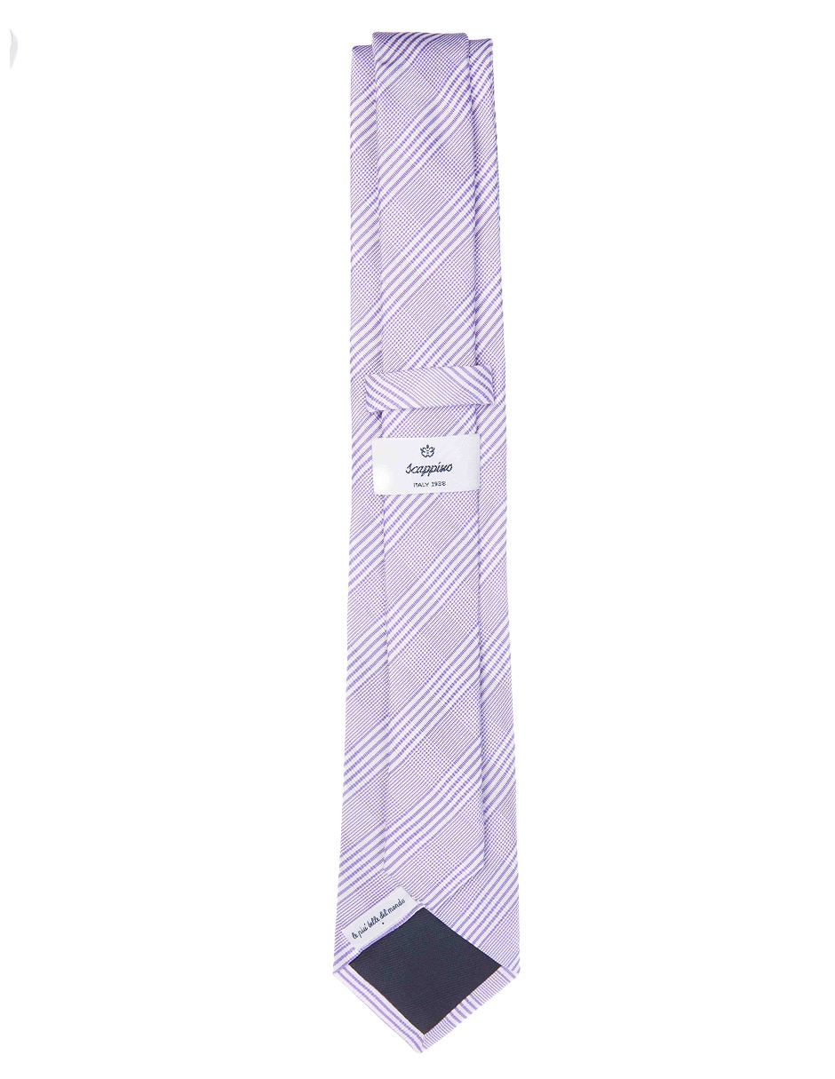 Corbata regular de seda estampado a rayas para hombre 2