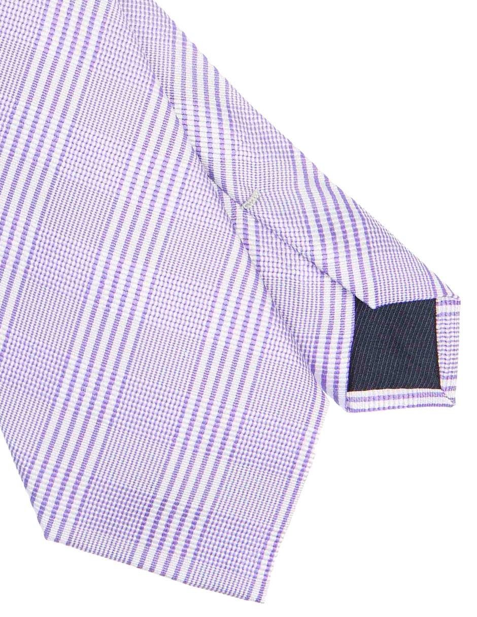 Corbata regular de seda estampado a rayas para hombre 3