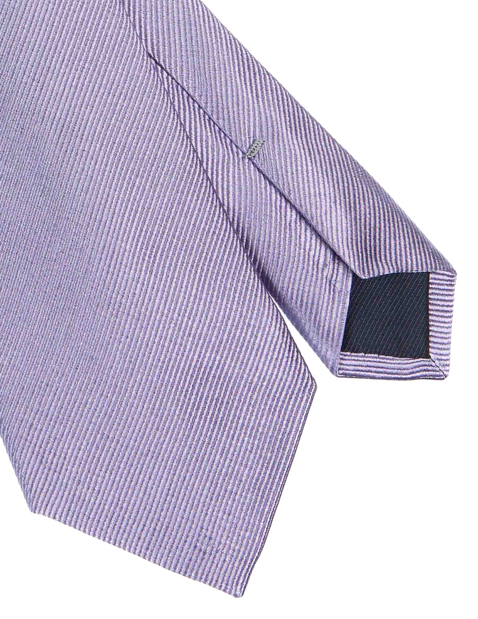 Corbata regular de seda estampado a rayas para hombre 3