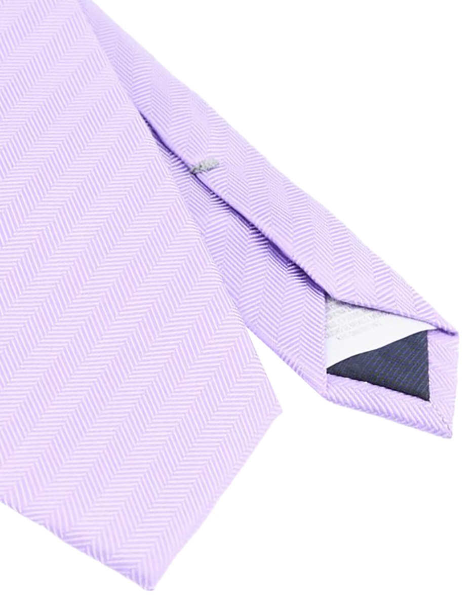Corbata regular de seda estampado a rayas para hombre 3
