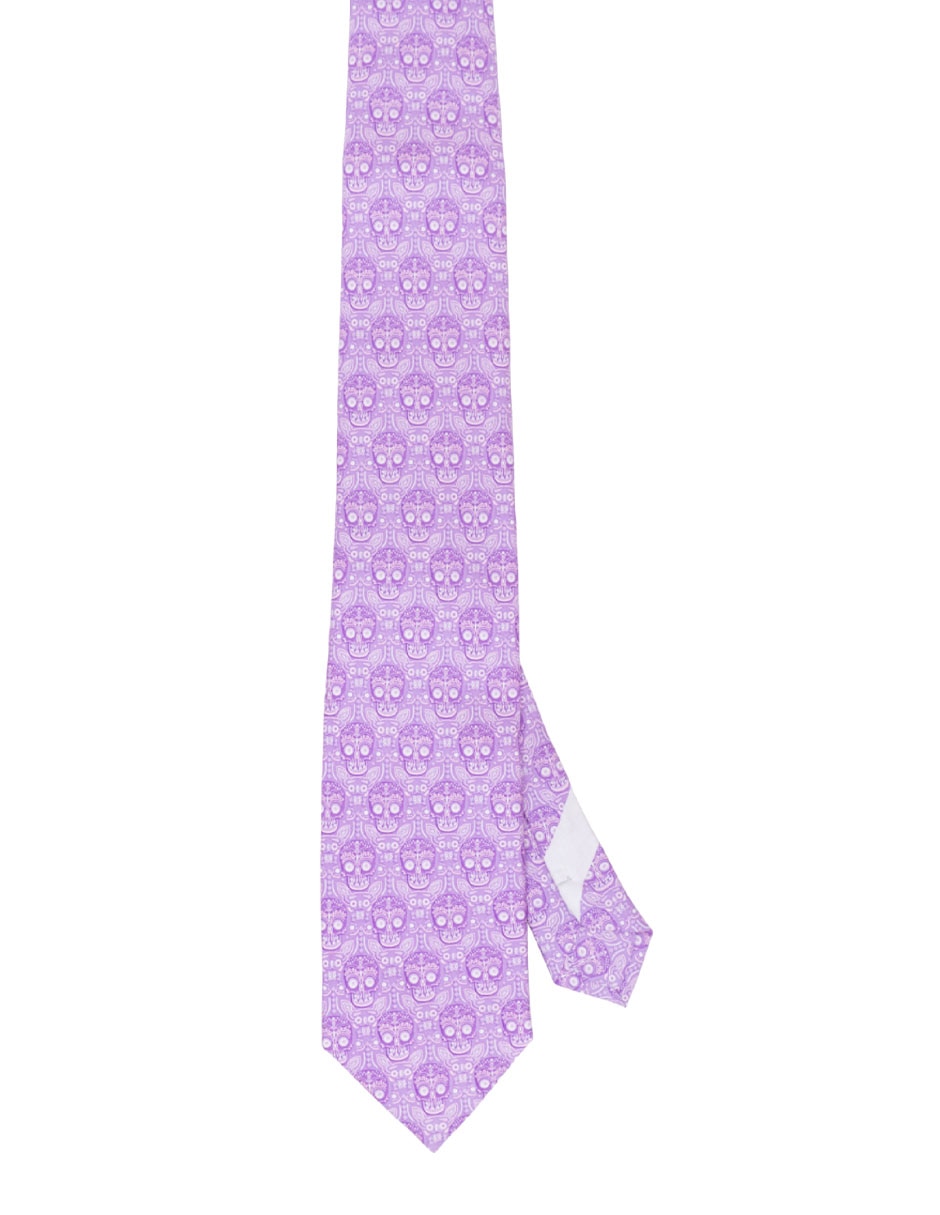Corbata regular de seda estampada para hombre