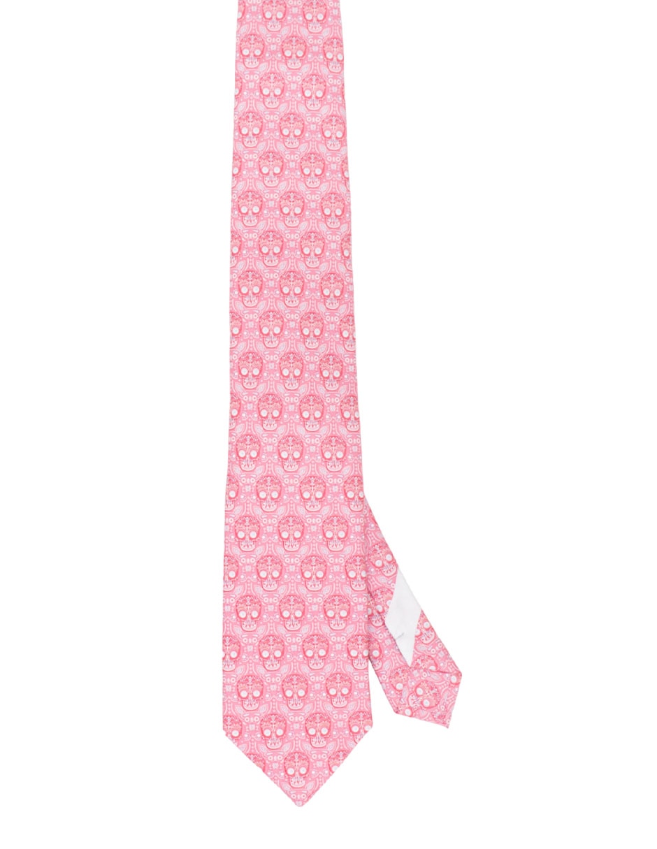Corbata regular de seda estampada para hombre
