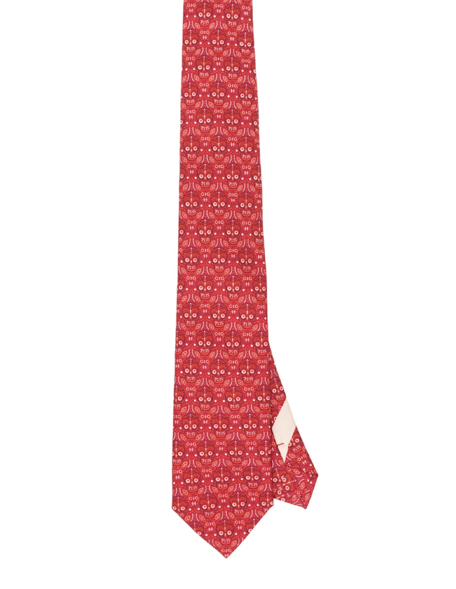 Corbata regular de seda estampada para hombre
