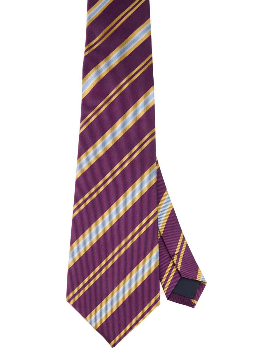 Corbata regular de seda estampado a rayas para hombre Corbata regular de seda estampado a rayas para hombre