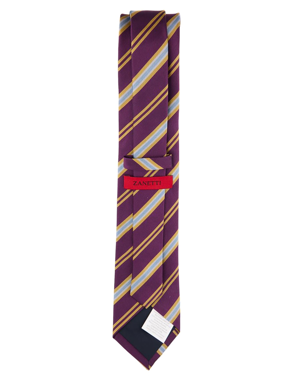 Corbata regular de seda estampado a rayas para hombre 2