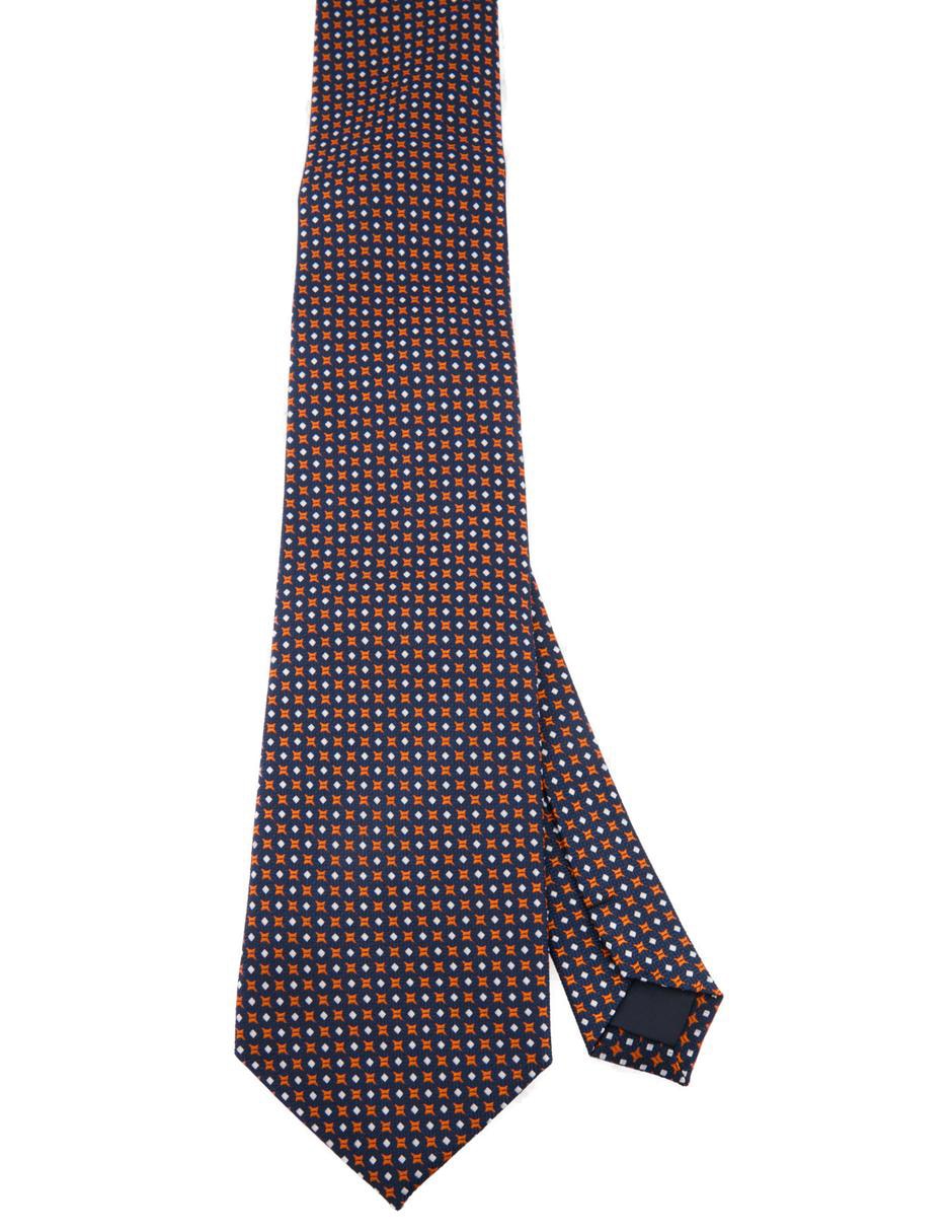 Corbata slim de seda estampada para hombre