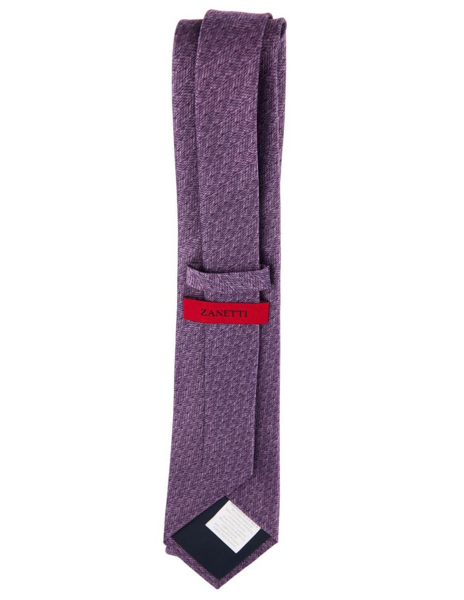 Corbata regular de seda estampado chevron para hombre 2