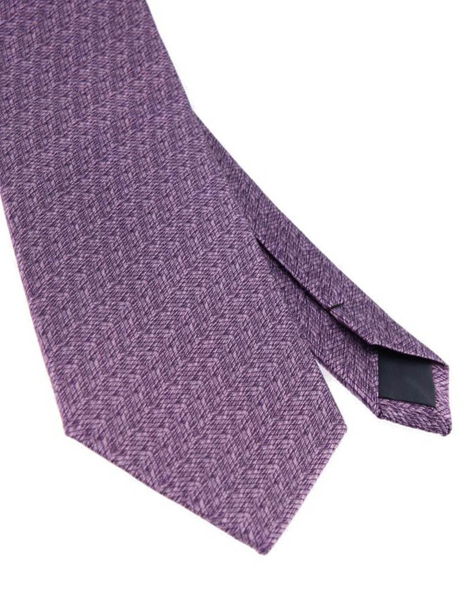 Corbata regular de seda estampado chevron para hombre 3