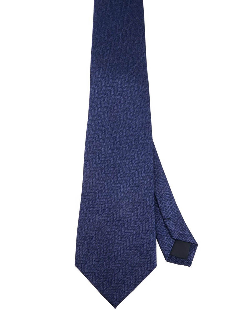 Corbata regular de seda estampado chevron para hombre