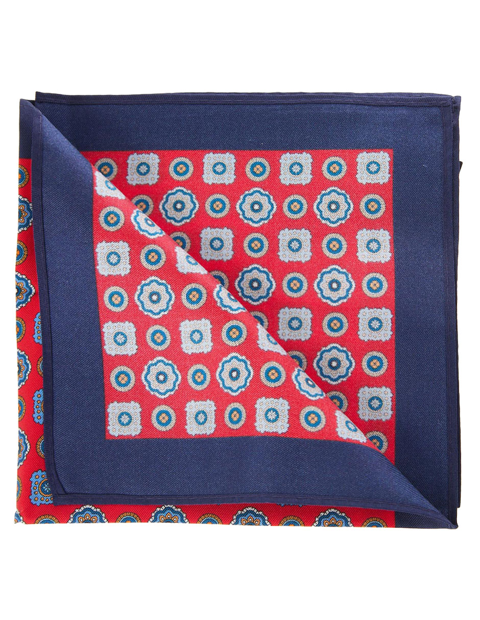 PAÑUELO JBE FLORAL IND SEDA, ROJO
