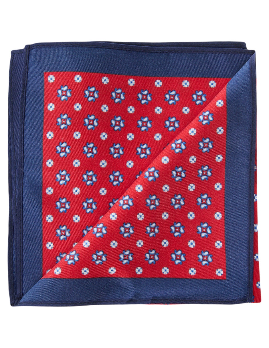 PAÑUELO JBE GRÁFICO IND SEDA, ROJO