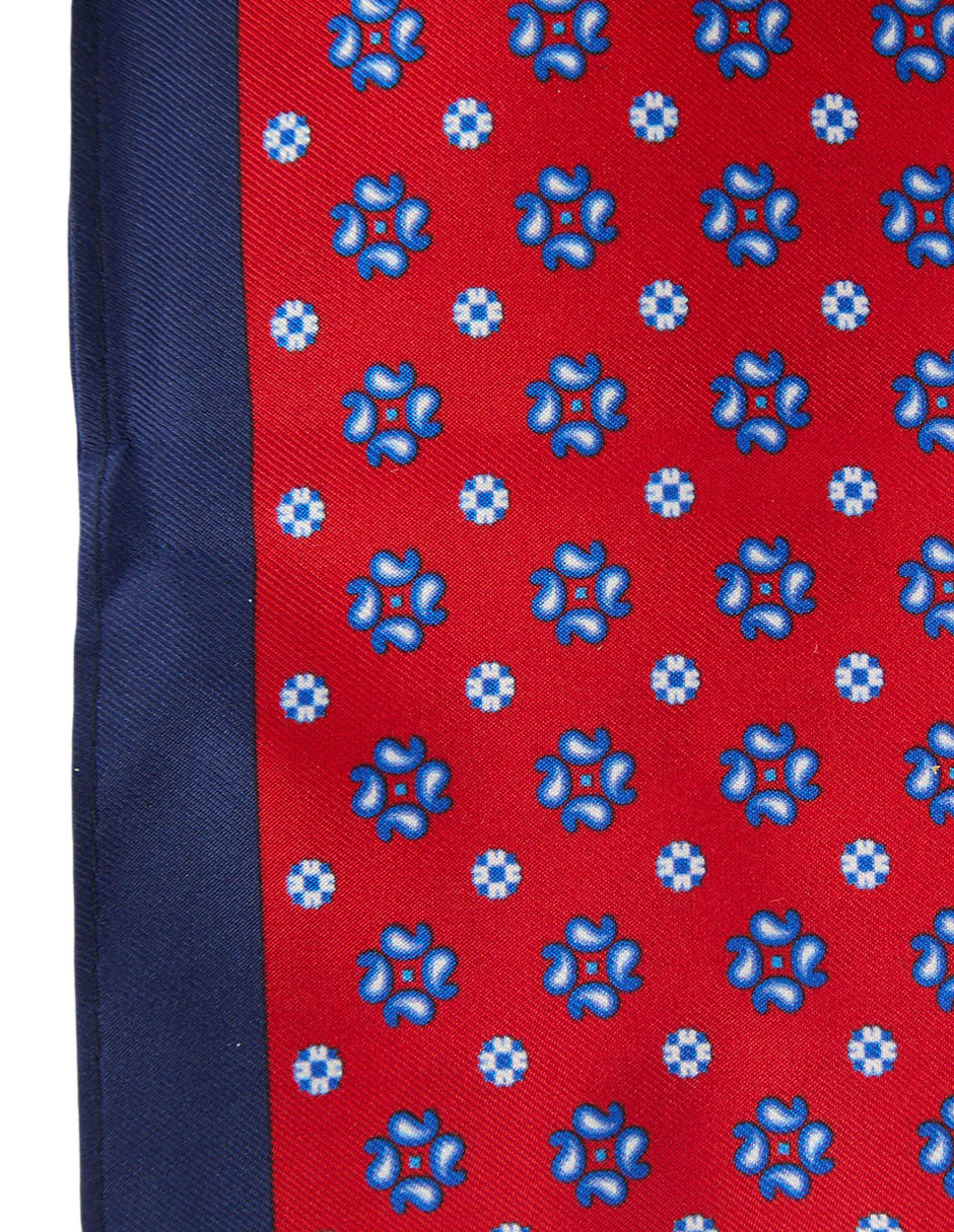 PAÑUELO JBE GRÁFICO IND SEDA, ROJO