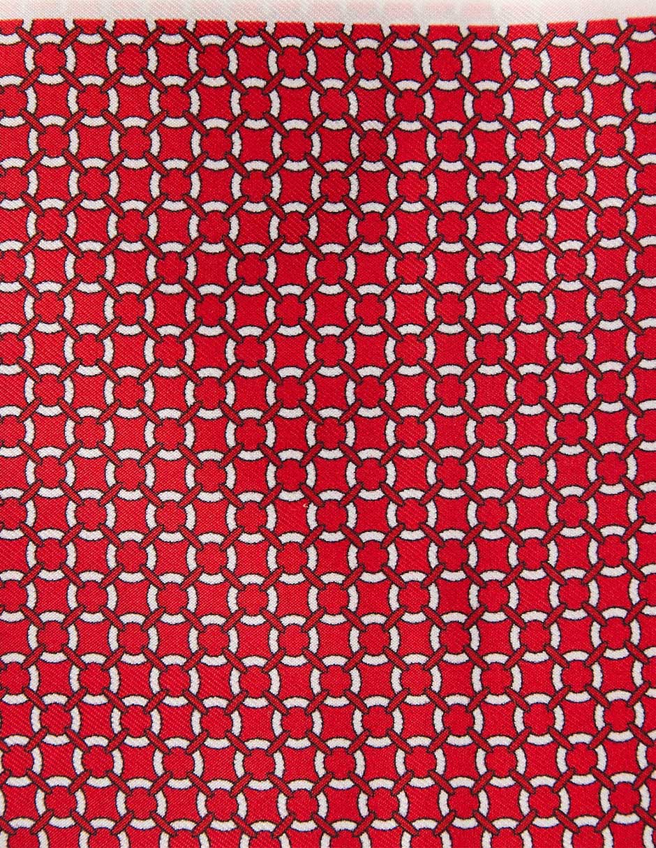 PAÑUELO JBE GRÁFICO IND SEDA, ROJO