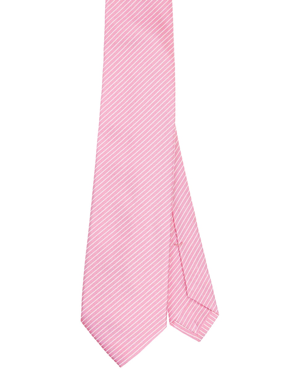 Corbata regular de seda estampado a rayas para hombre