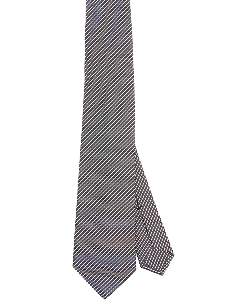 Corbata regular de seda estampado a rayas para hombre