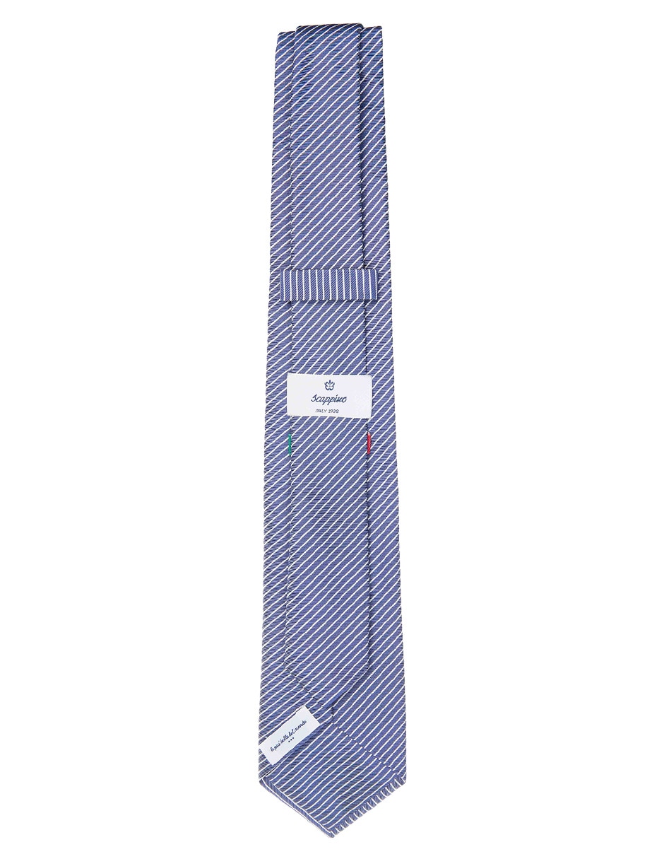 Corbata regular de seda estampado a rayas para hombre 2