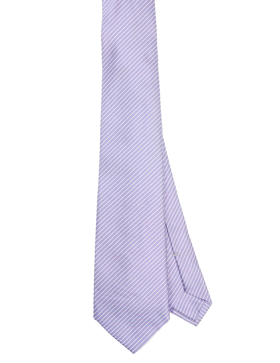 Corbata regular de seda estampado a rayas para hombre