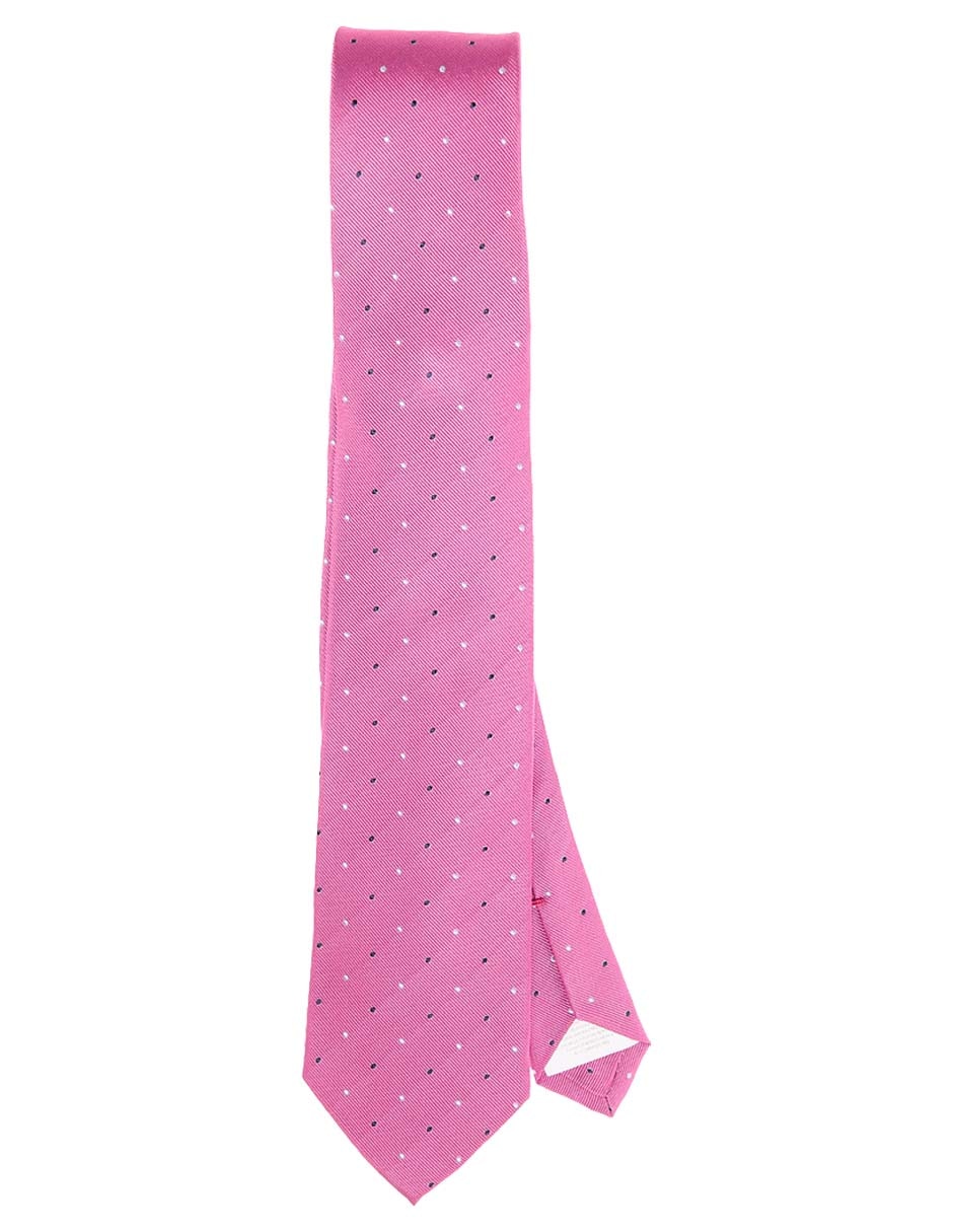 Corbata regular de seda estampado a lunares para hombre