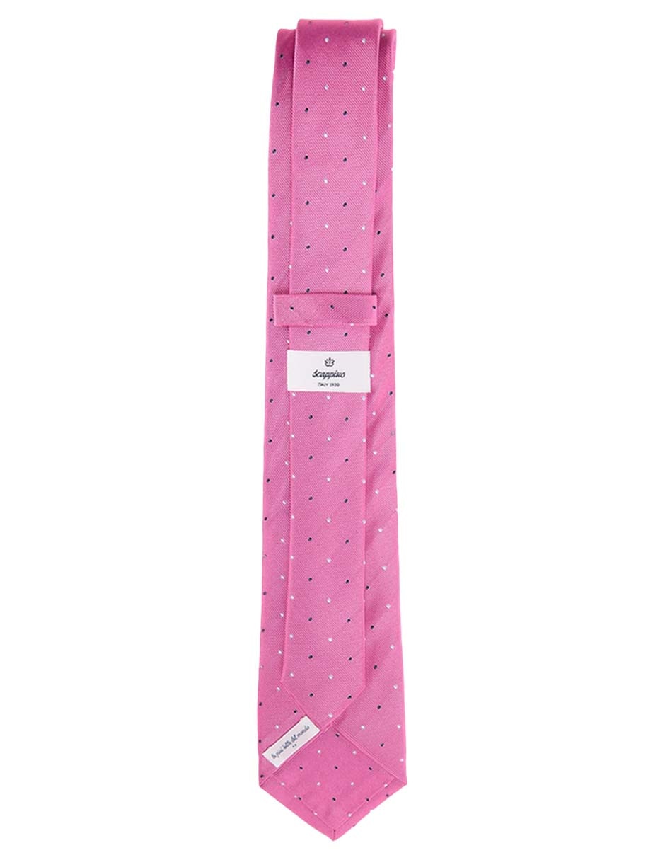Corbata regular de seda estampado a lunares para hombre 2