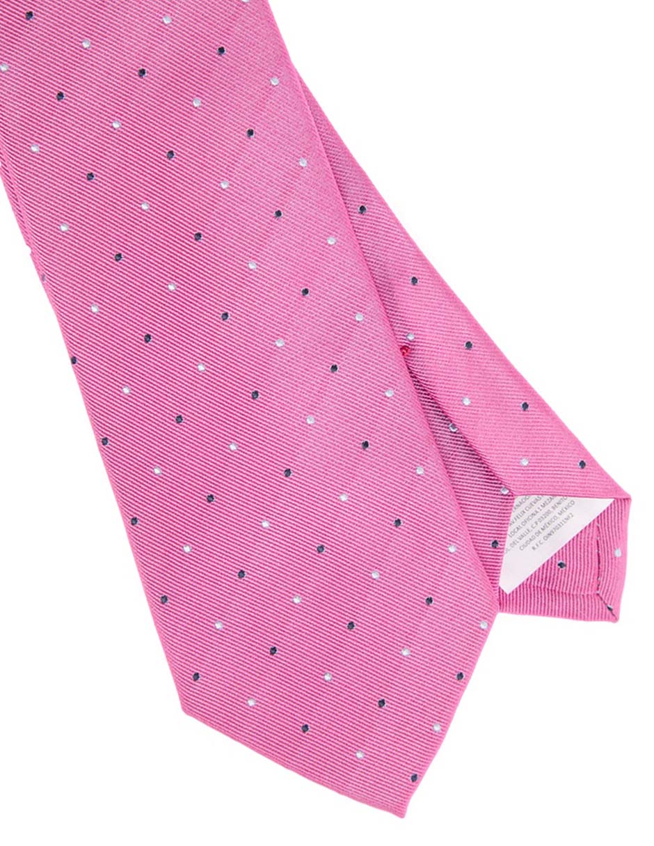 Corbata regular de seda estampado a lunares para hombre 3