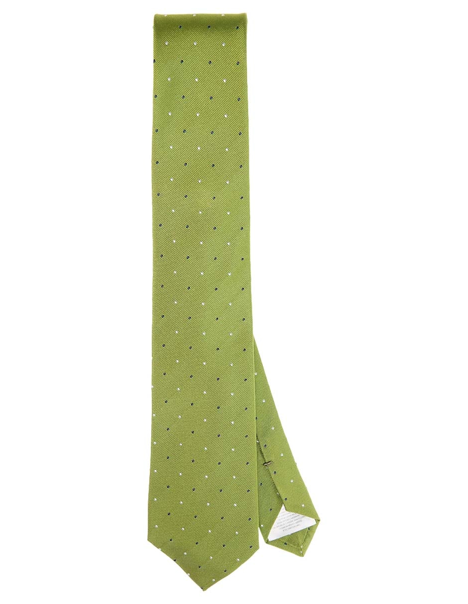 Corbata regular de seda estampado a lunares para hombre