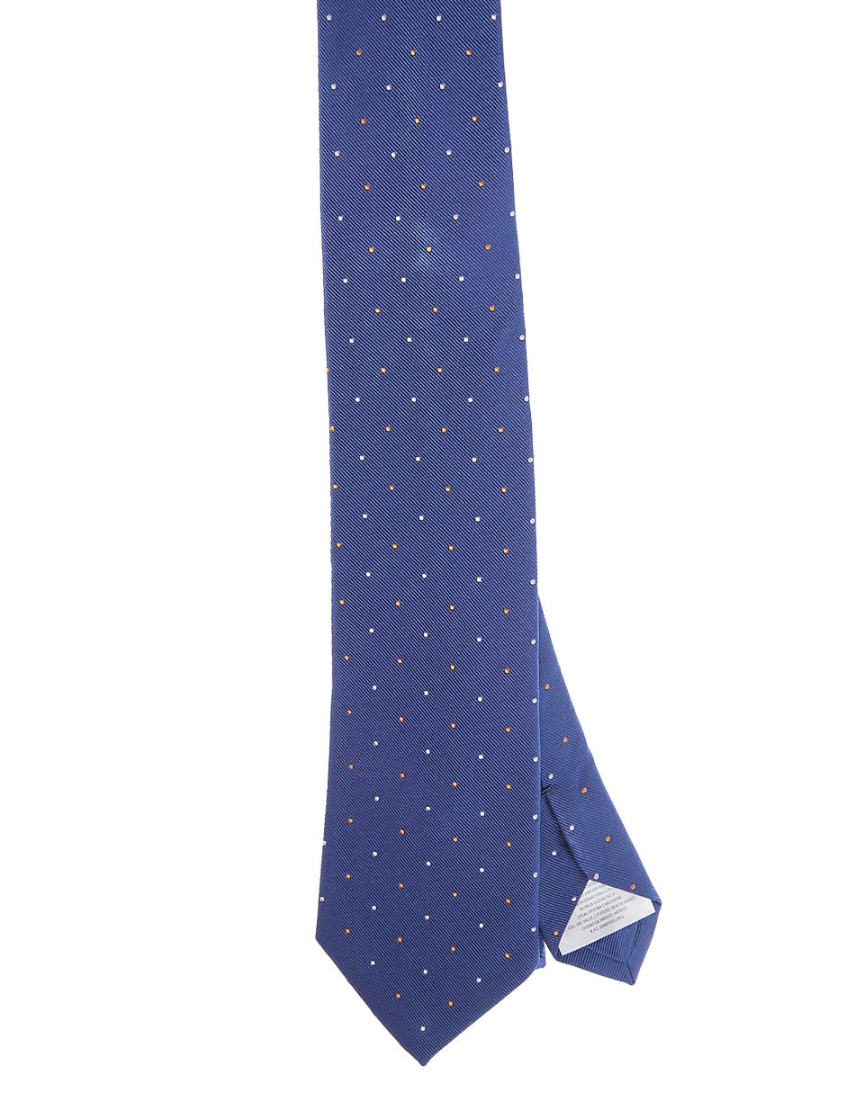 Corbata regular de seda estampado a lunares para hombre