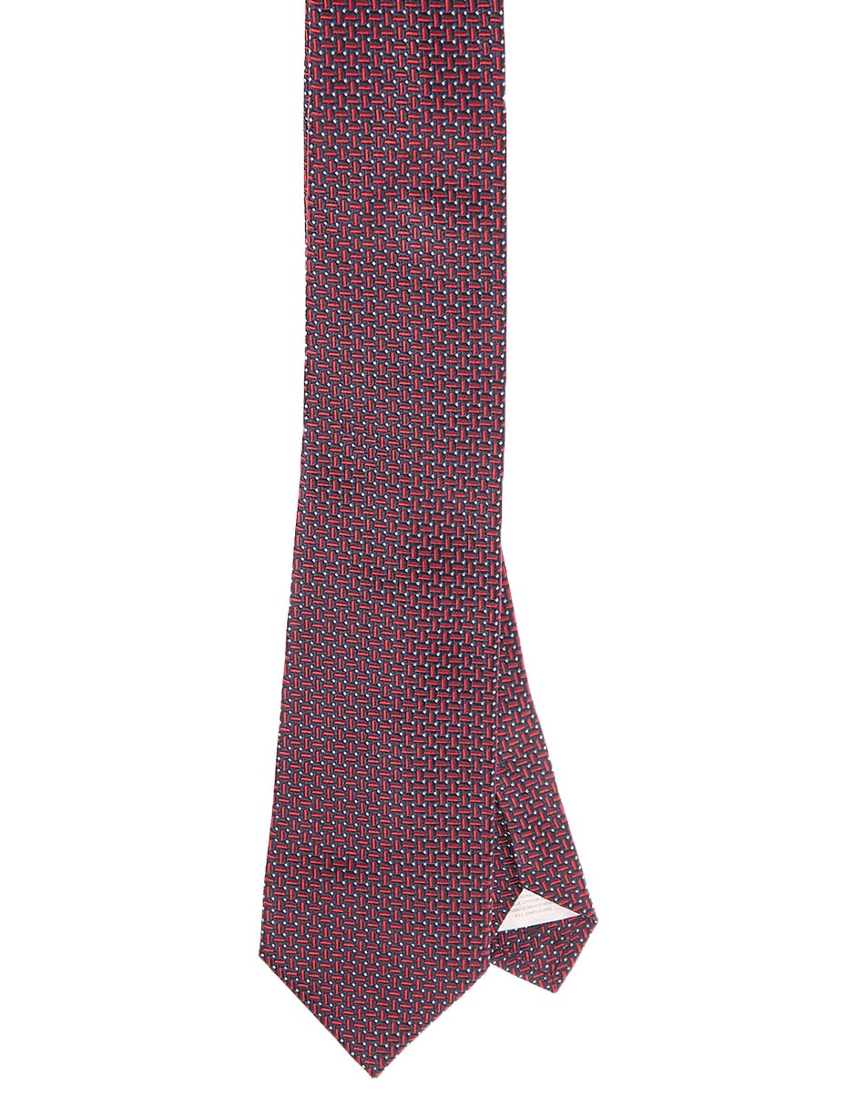 Corbata regular de seda estampada para hombre