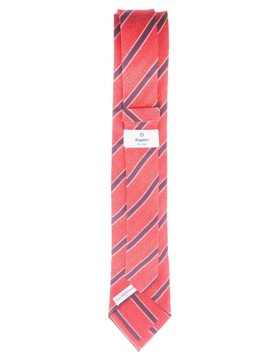 CORBATA SCAPPINO A RAYAS SEDA, ROJO