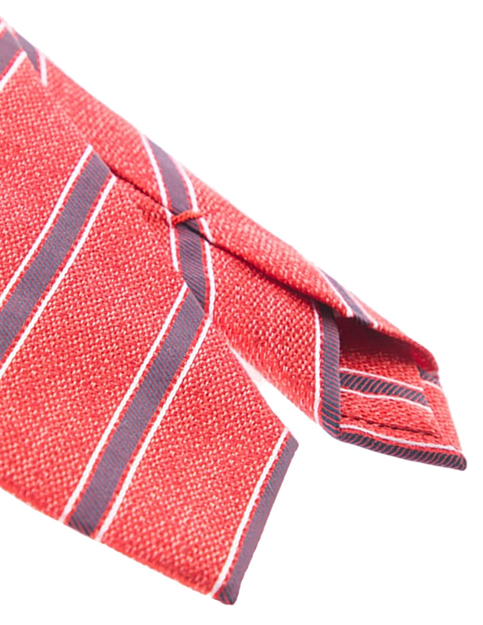 CORBATA SCAPPINO A RAYAS SEDA, ROJO