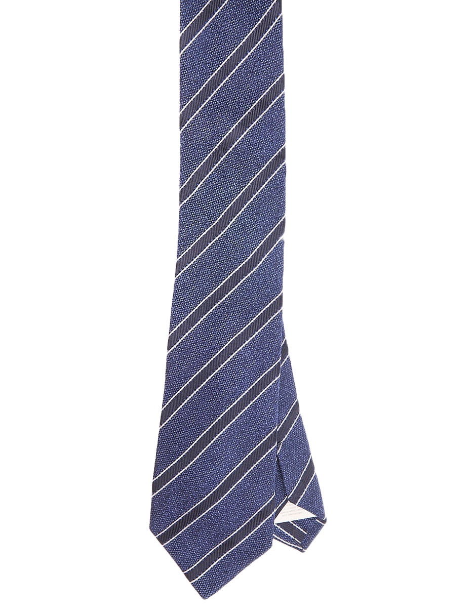 Corbata regular de seda estampado a rayas para hombre