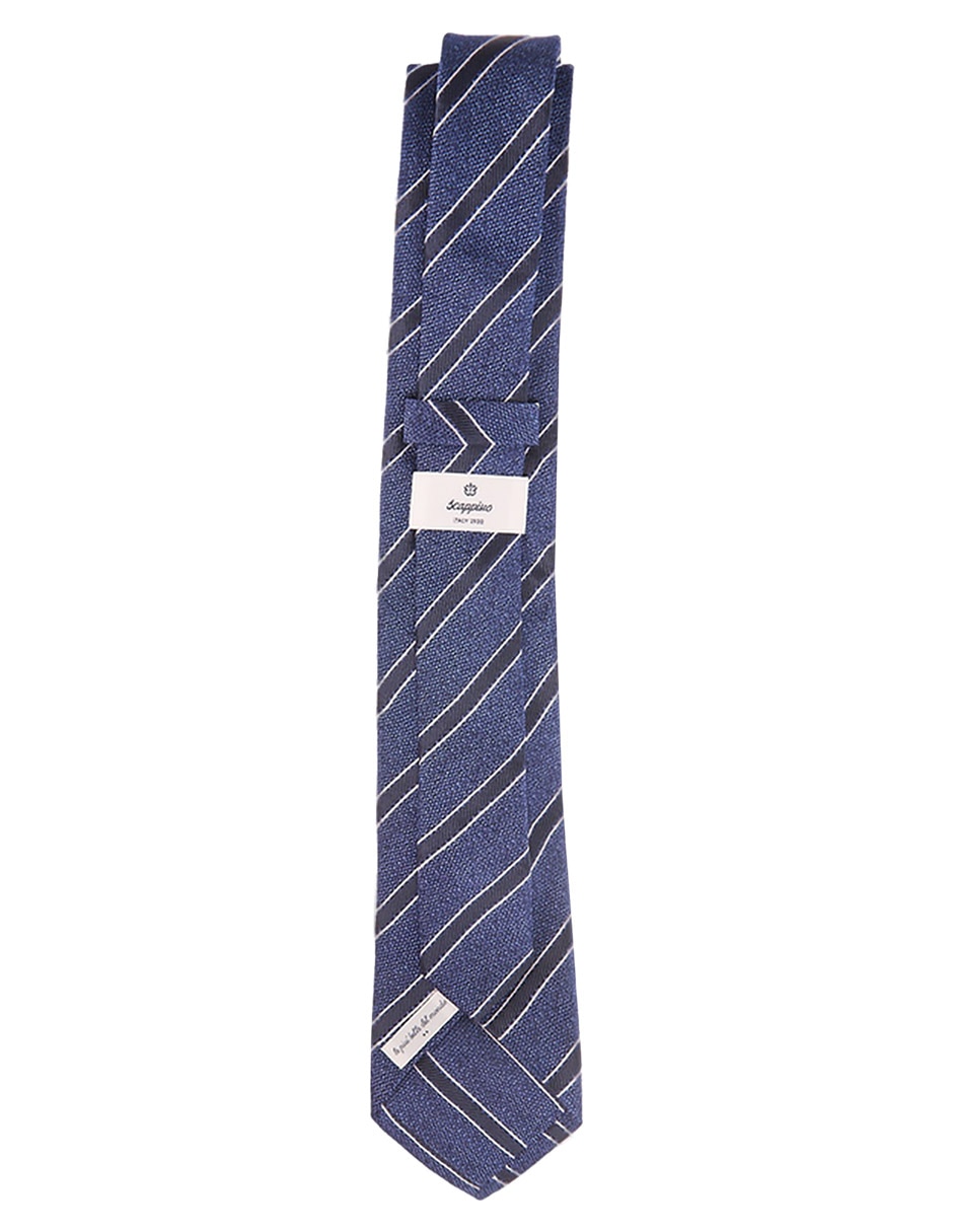 Corbata regular de seda estampado a rayas para hombre 2