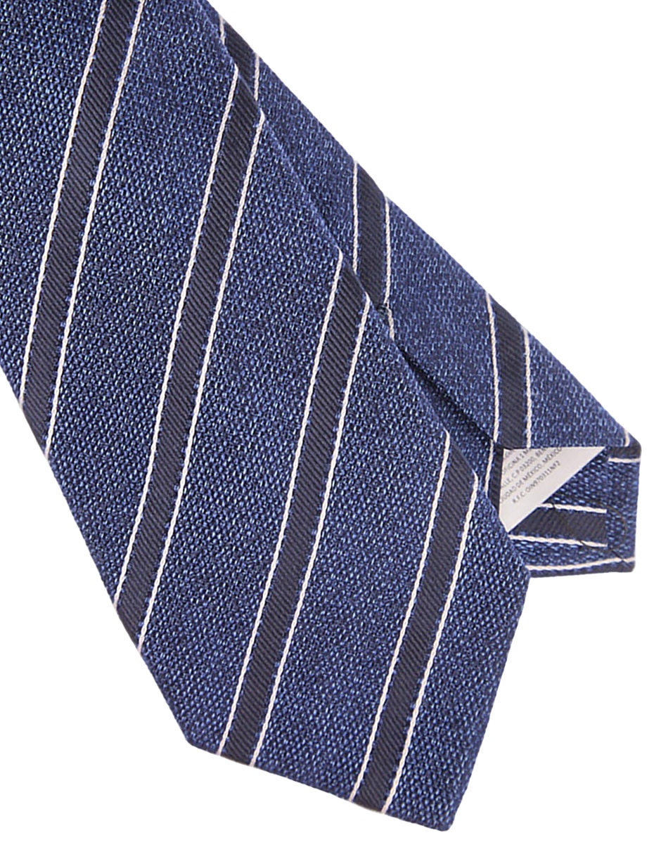 Corbata regular de seda estampado a rayas para hombre 3