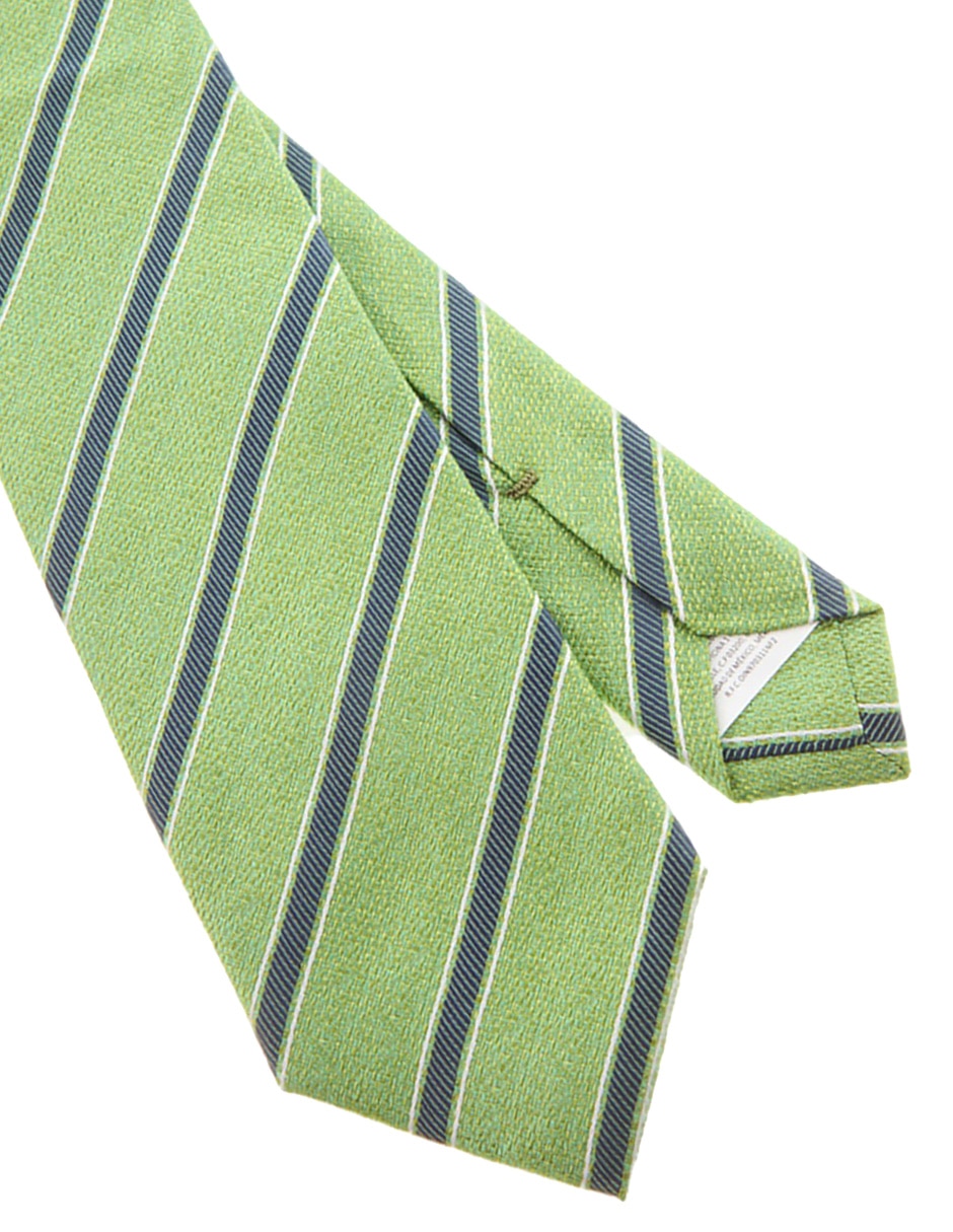 Corbata regular de seda estampado a rayas para hombre