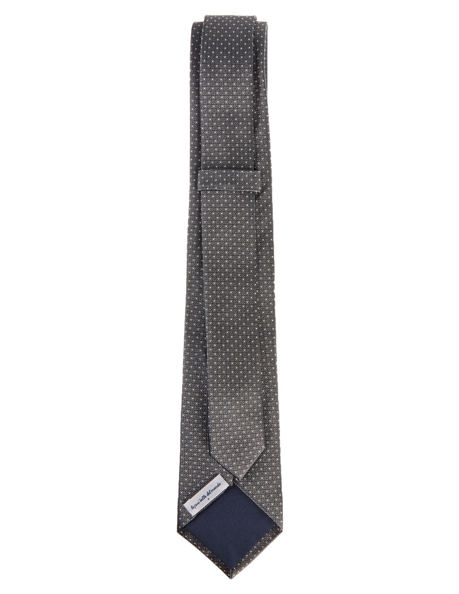 Corbata regular de seda estampado microprint para hombre 2