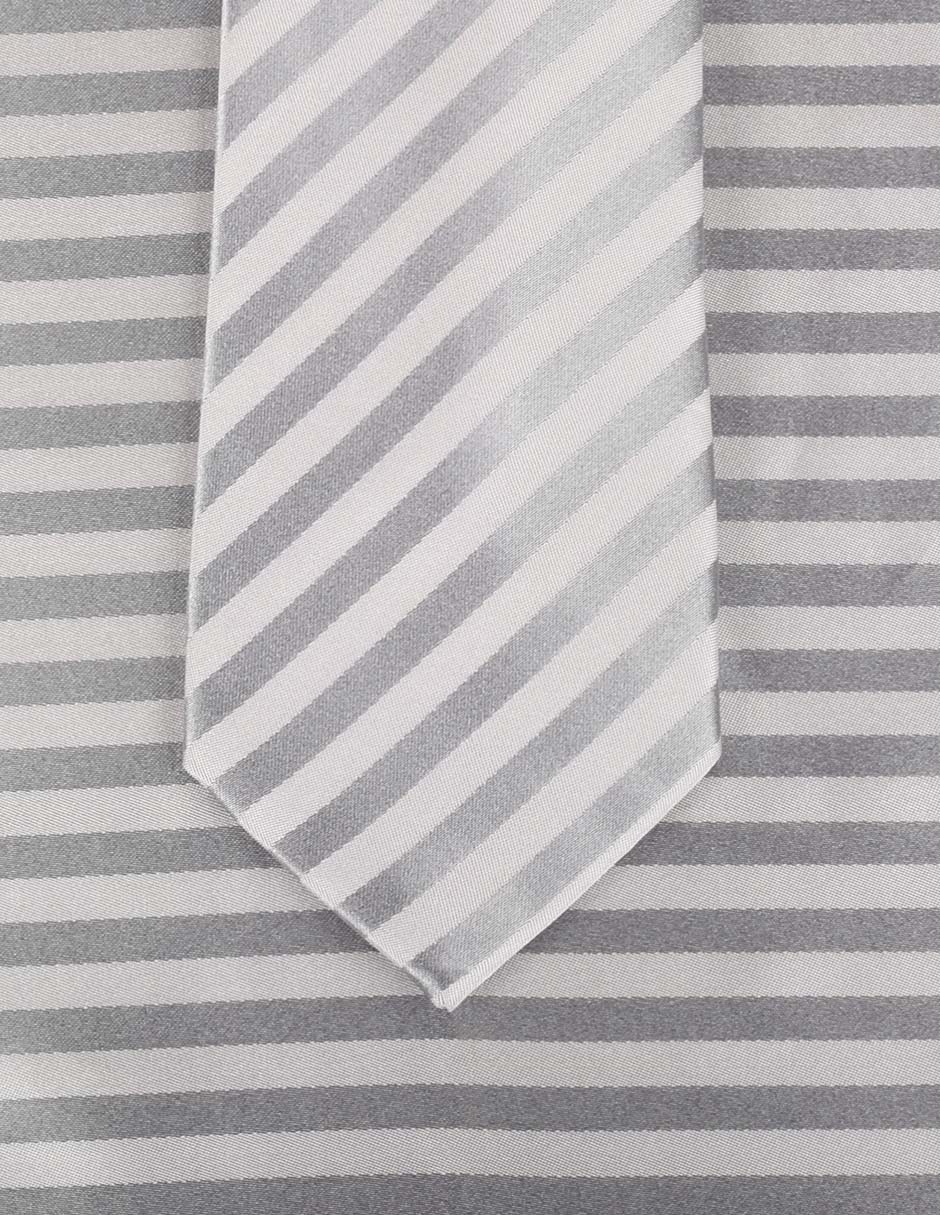Set de corbata y pañuelo regular estampado a rayas para hombre 2