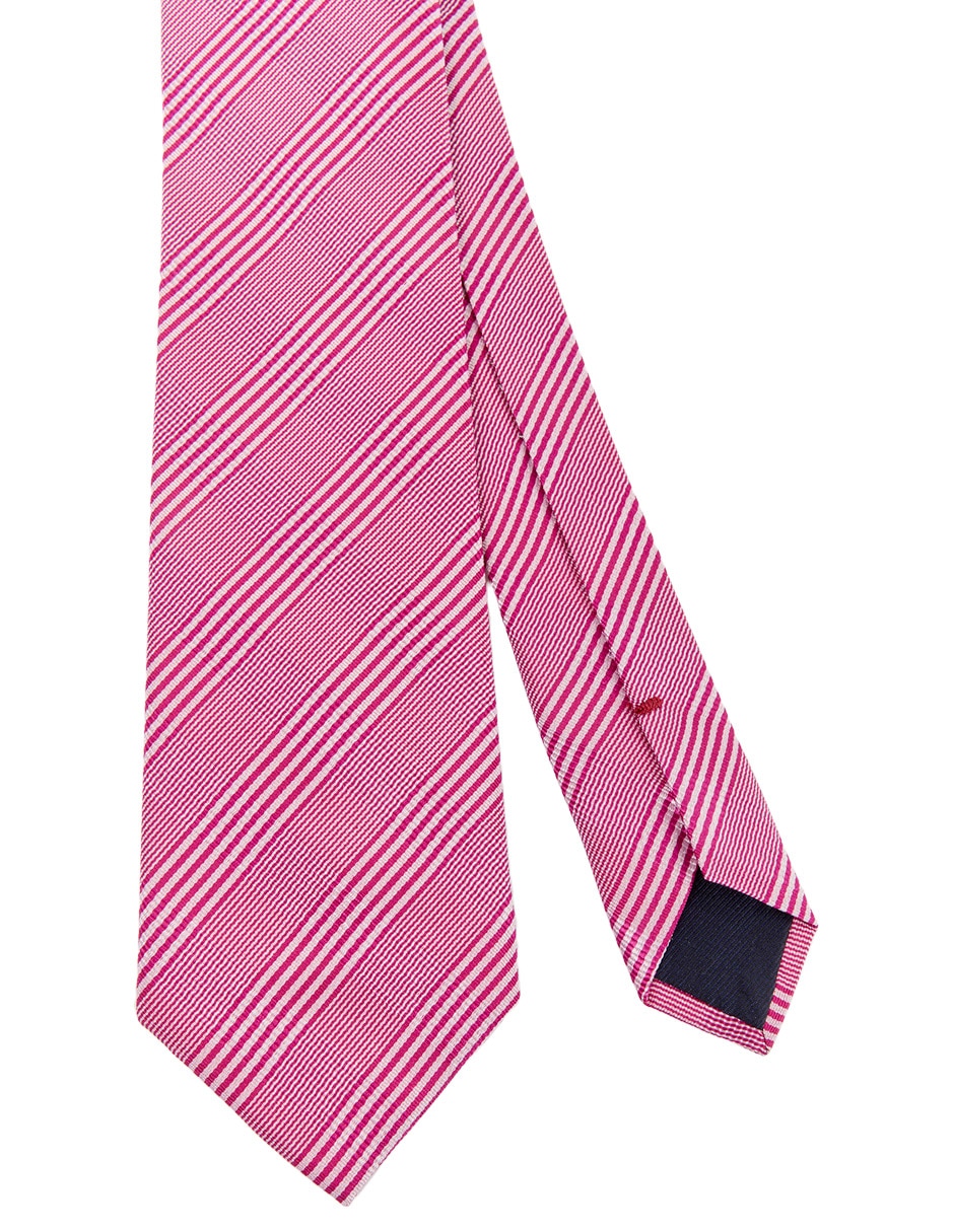 Corbata regular de seda estampado a rayas para hombre