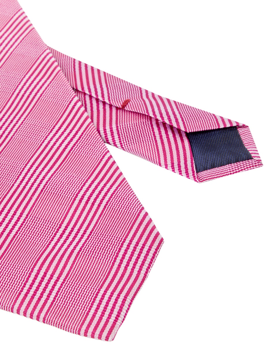 Corbata regular de seda estampado a rayas para hombre 3