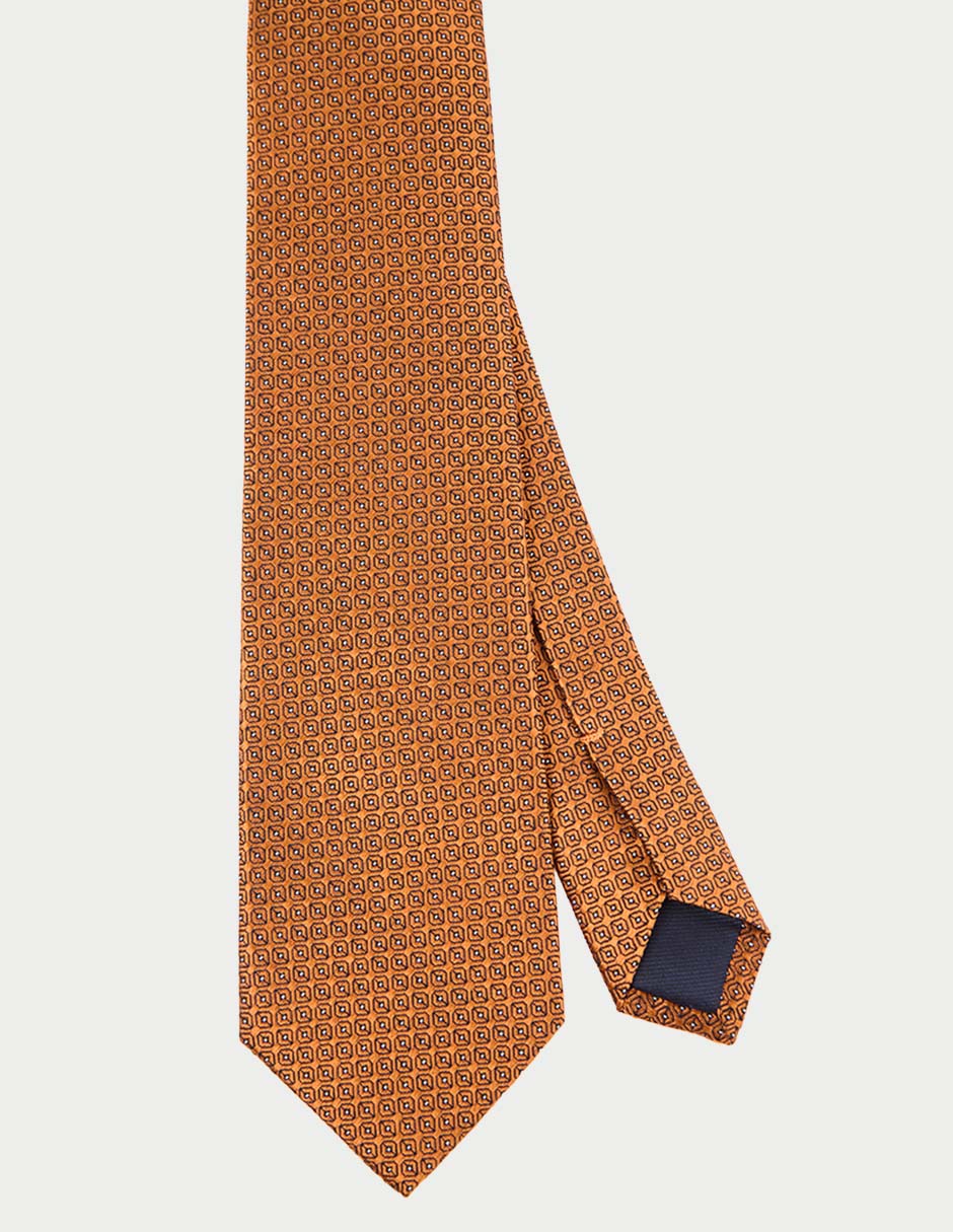 Corbata regular de seda estampado microprint para hombre