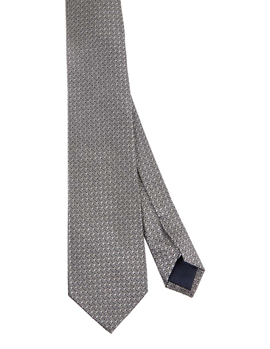 Corbata regular de seda estampado microprint para hombre
