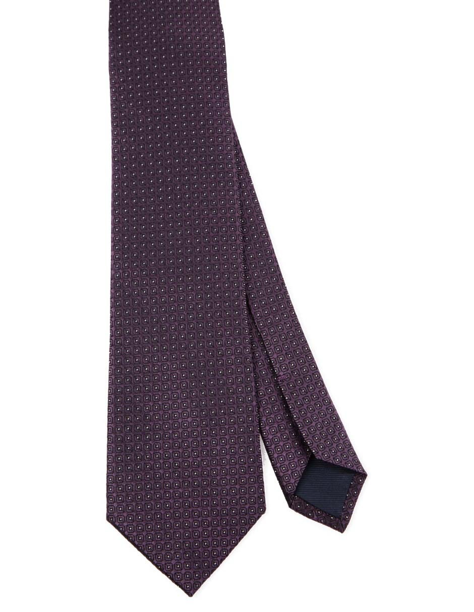 Corbata regular de seda estampado microprint para hombre