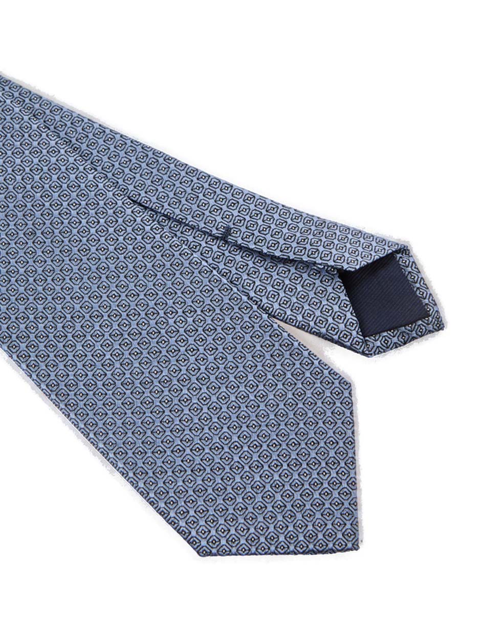 Corbata regular de seda estampado microprint para hombre 3